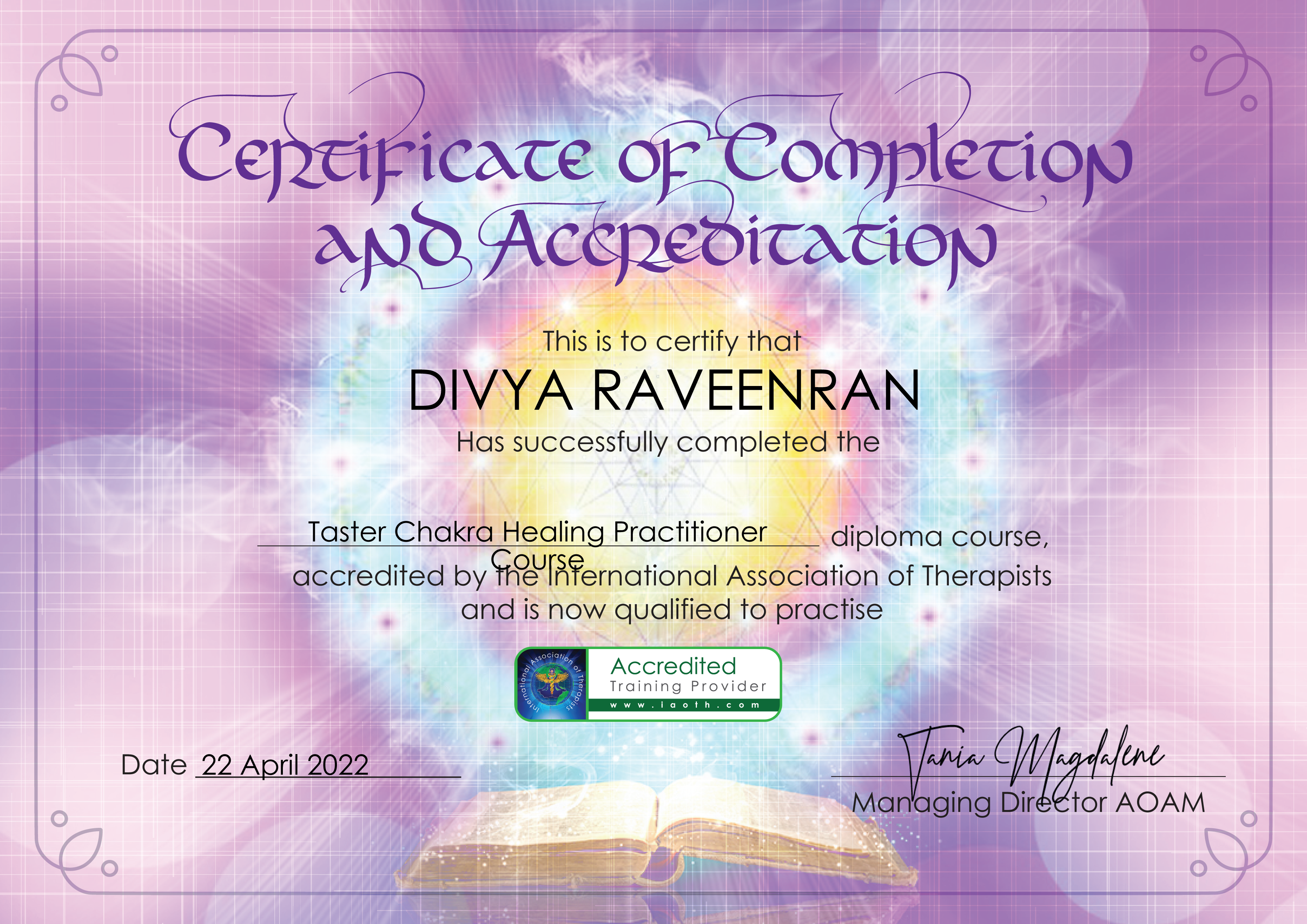 Taster Chakra Healing Practitioner
